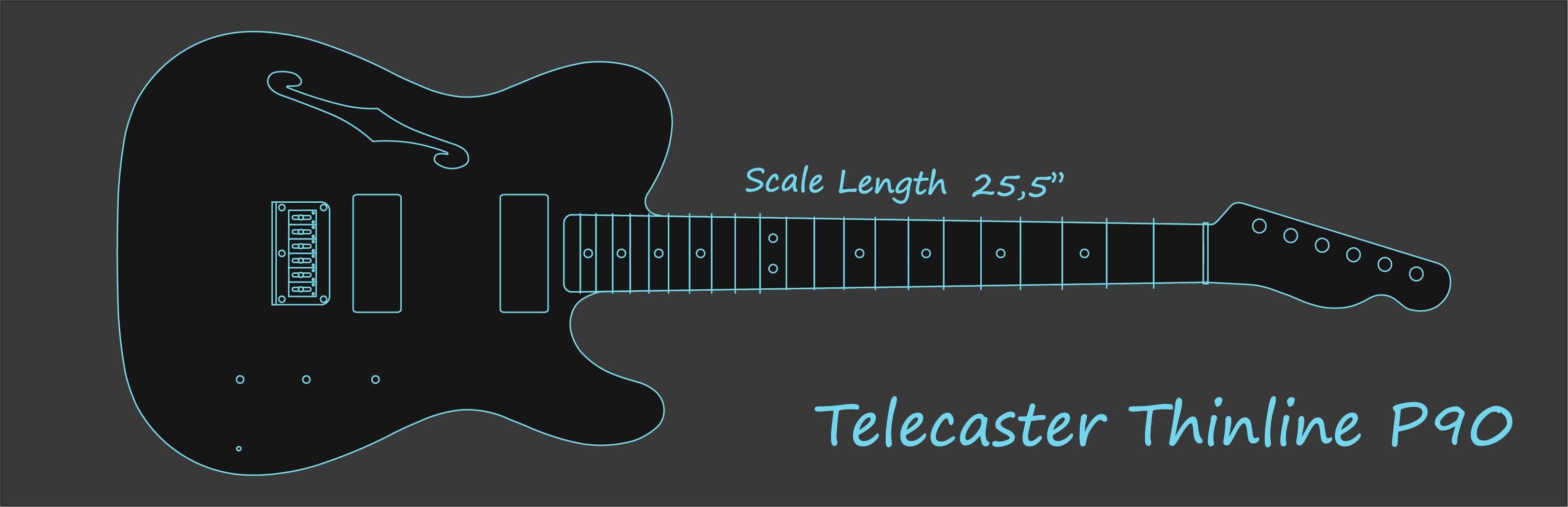 Desenho de Telecaster Thinline P90