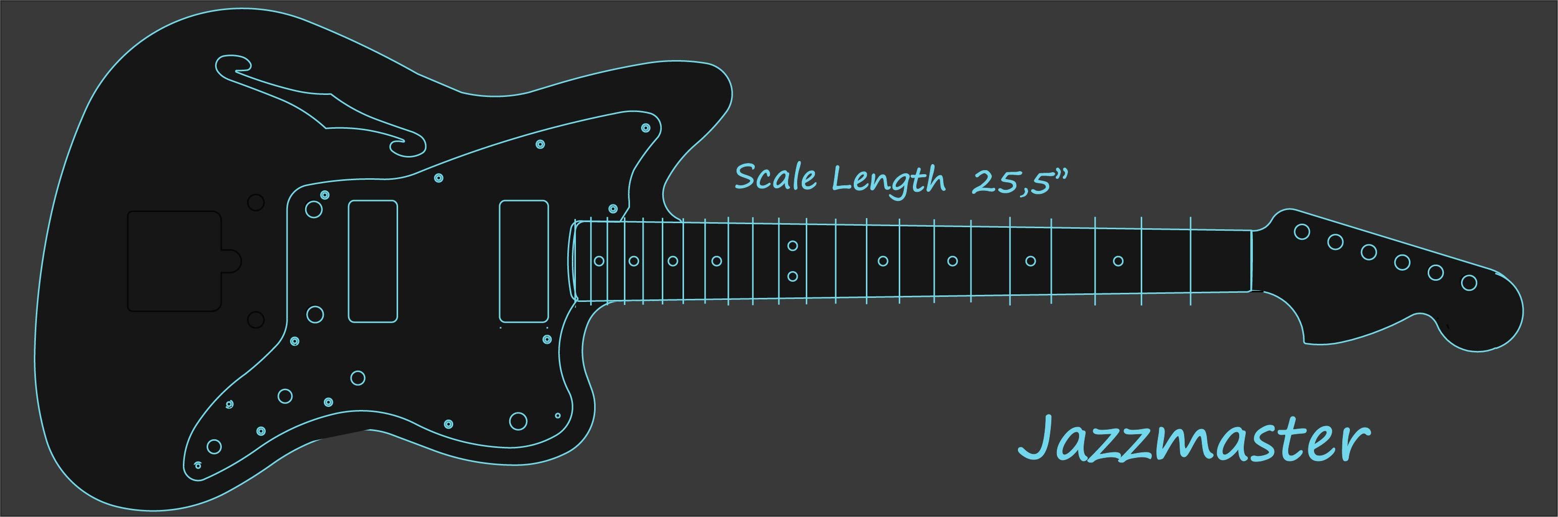 Desenho de Jazzmaster Thinline