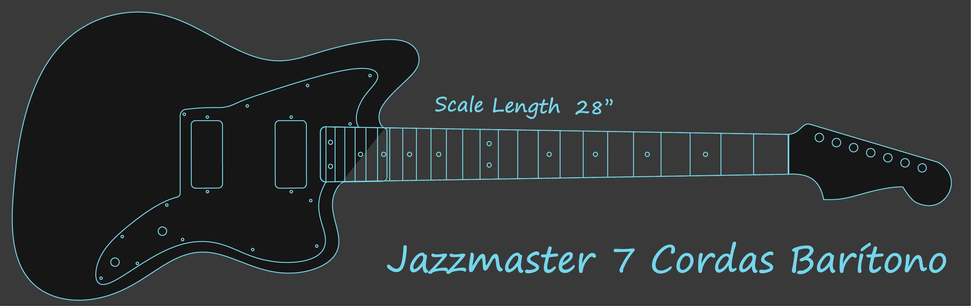 Desenho de Jazzmaster 7 Cordas Barítono