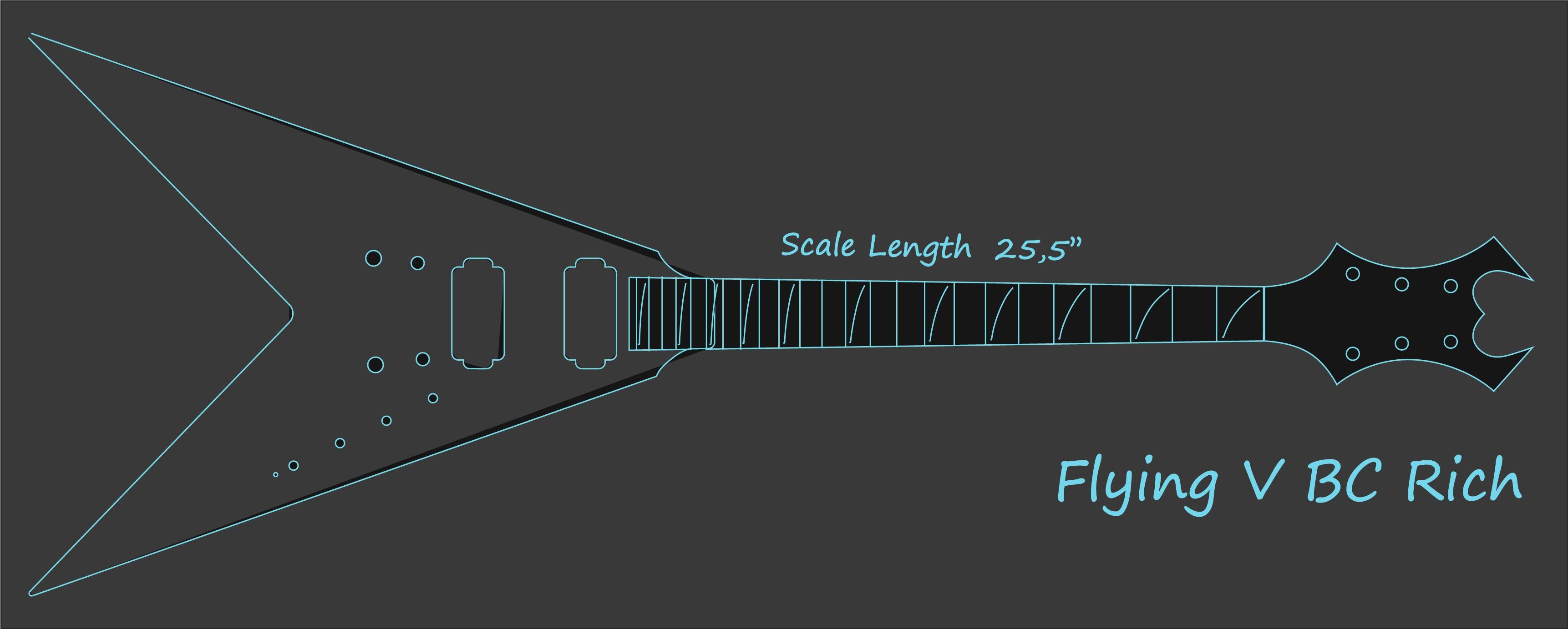 Desenho de Flying V BC Rich