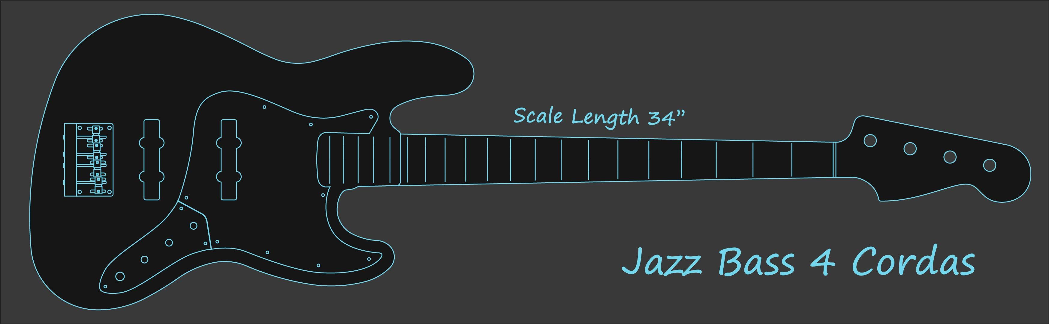 Desenho de Jazz Bass 4 Cordas