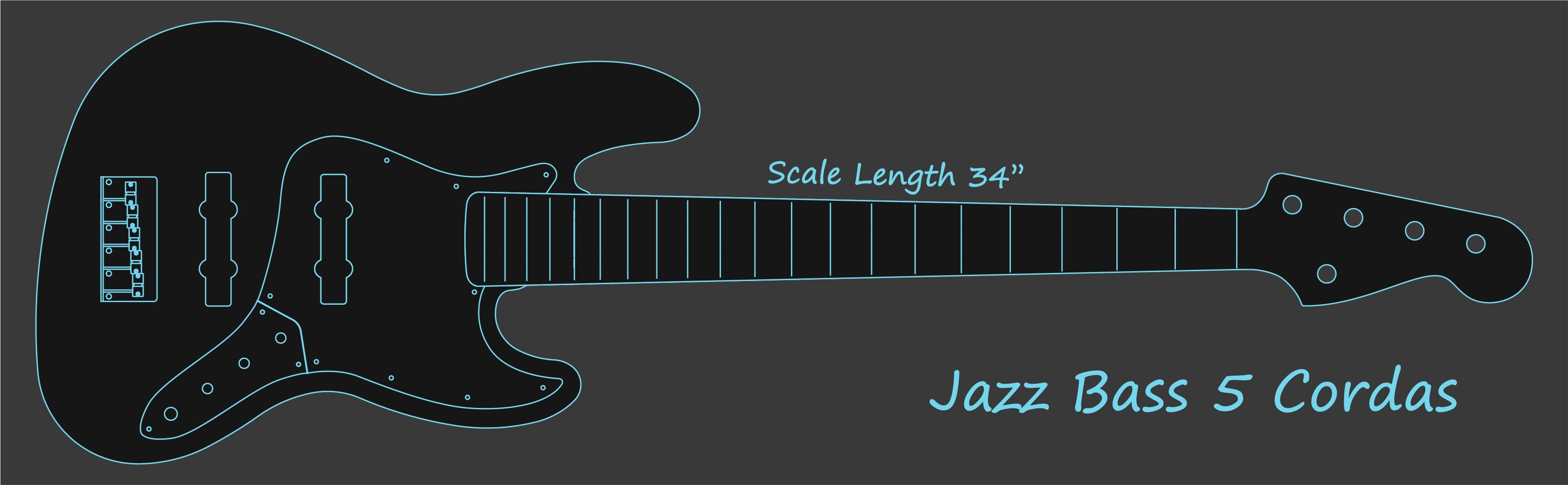 Desenho de Jazz Bass 5 Cordas