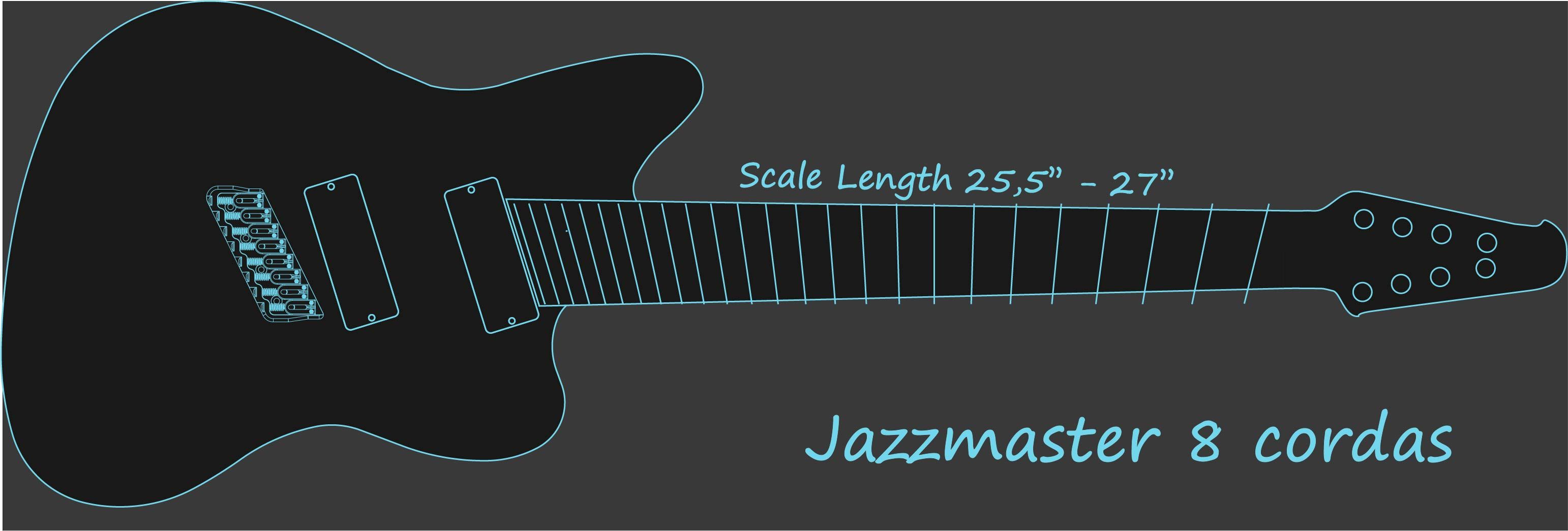 Desenho de Jazzmaster 8 Cordas