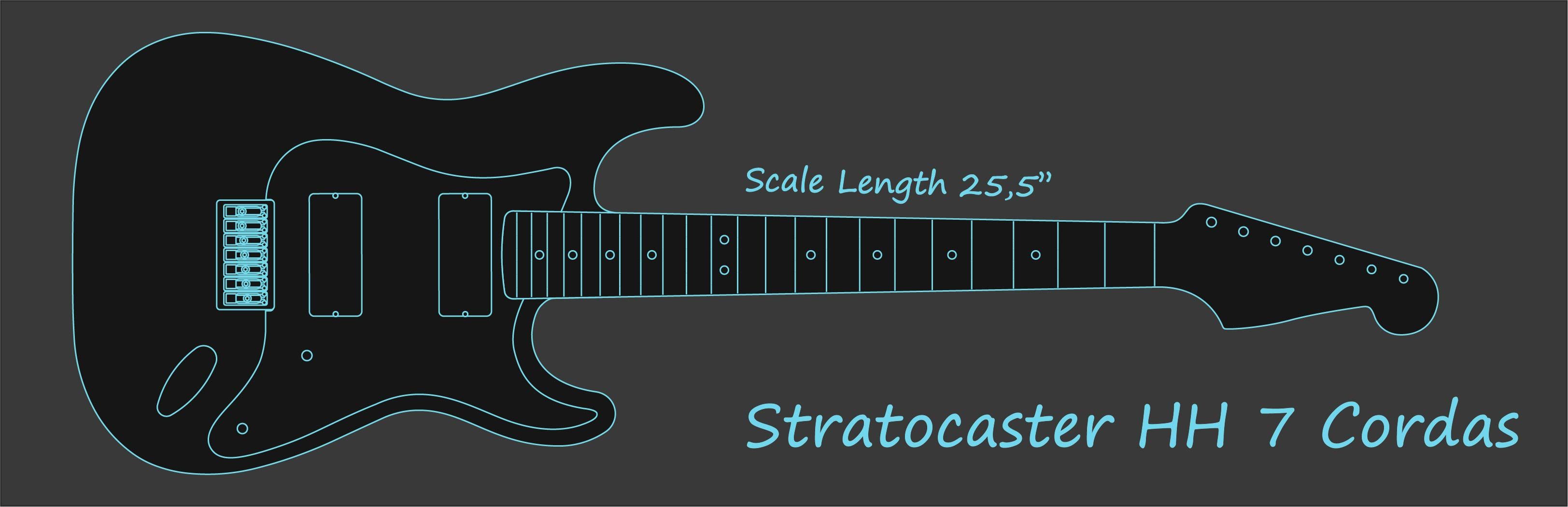 Desenho de Stratocaster HH 7 Cordas
