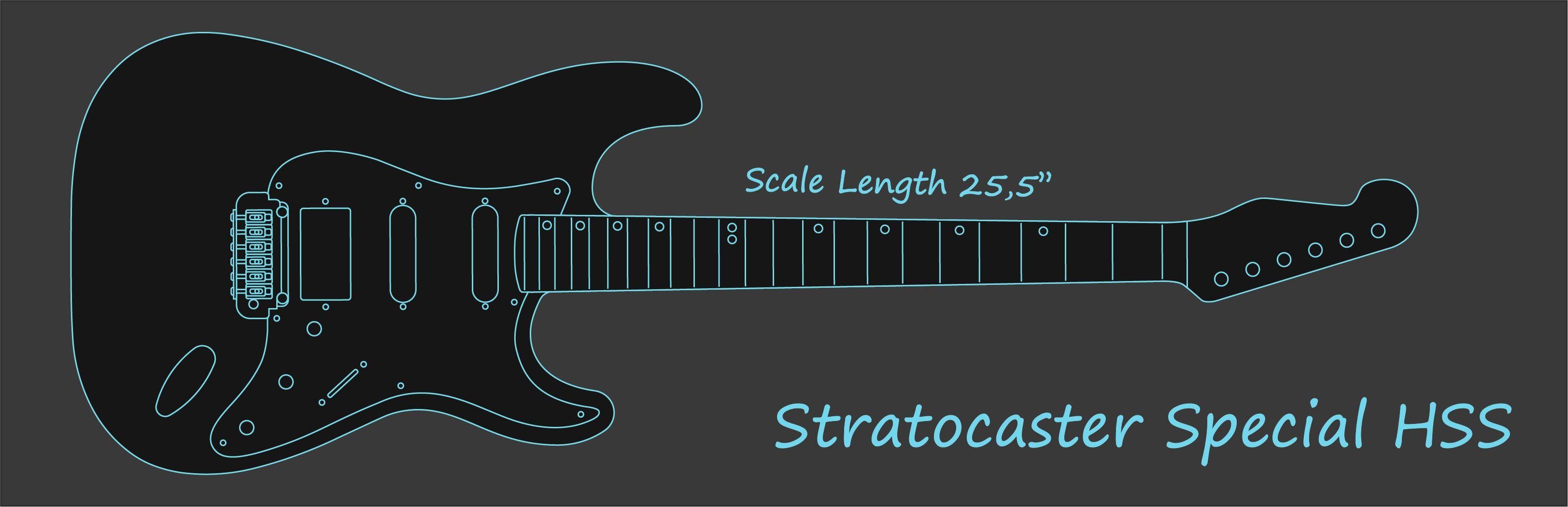 Desenho de Stratocaster Special HSS
