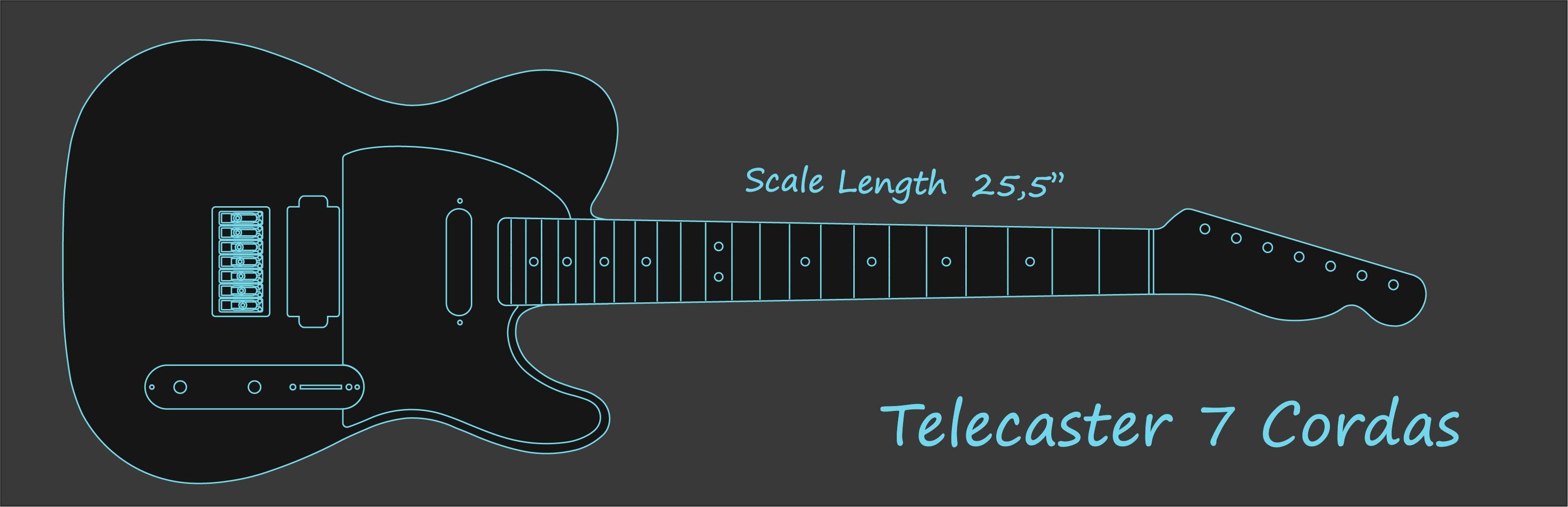 Desenho de Telecaster 7 Cordas