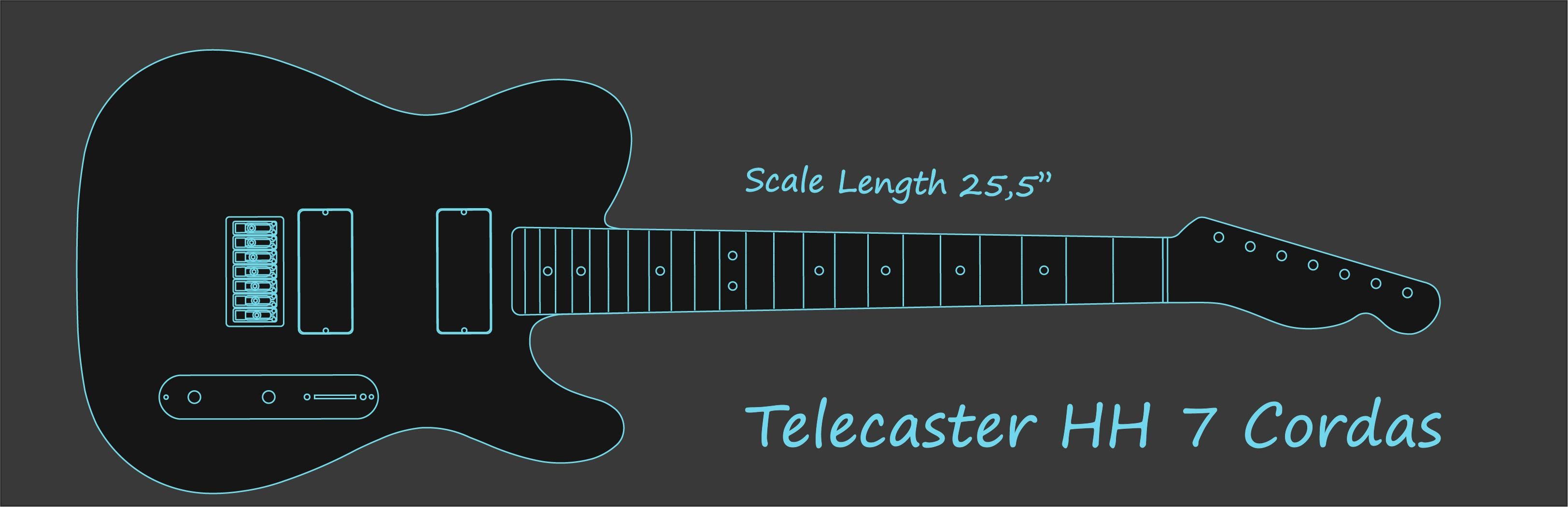 Desenho de Telecaster HH 7 Cordas